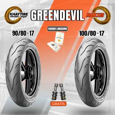 Sepasang Ban Motor Bebek - MAXXIS GREENDEVIL 90/80 & 100/80 Ring 17 Tubeless