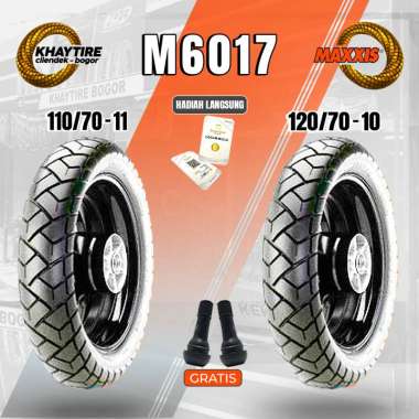 Sepasang Ban Motor Vespa Matic - MAXXIS M6017 120/70 R10 & 110/70 Ring 11 Tubeless