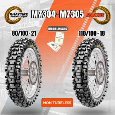 Sepasang Ban Motor TRAIL/CROSS - MAXXIS M7304/M7305 80/100 R21 & 110/100 R18 Non Tubeless