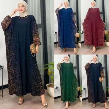 Afareen Kaftan Dress Muslim Wanita Jumbo Longdress Gamis Kaftan ARMY