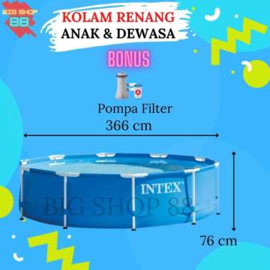 KOLAM RENANG INTEX KOLAM RENANG KELUARGA FRAME POOL BESAR JUMBO BULAT ROUND FRAME POOL 3M 3METER 305