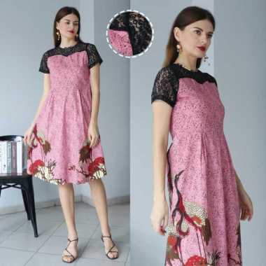 Evercloth Relia Dress Batik Wanita Couple Batik Sarimbit Batik Modern Set STANDAR