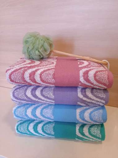 Handuk Mandi Jumbo Motif Premium Ukuran 70x140 cm Tebal 550-600 gsm Motif Magnolia Saphire