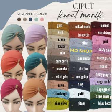 Ciput Kerut Manik/Ciput Kerut Payet/Ciput Risty Tagor Bahan kaos nyaman di pakai Hitam