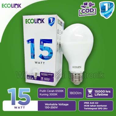 Ecolink Lampu LED Bulb - Cahaya Kuning [15 Watt Cahaya Putih