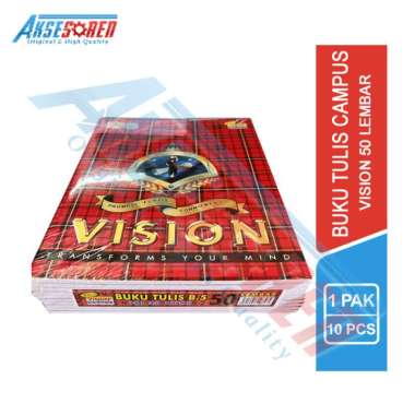 Buku Tulis Kampus Vision [Isi 36 50 Lembar/10 Buku] / Campus 1 Pack / Sekolah 1 Pak Murah / Kuliah S