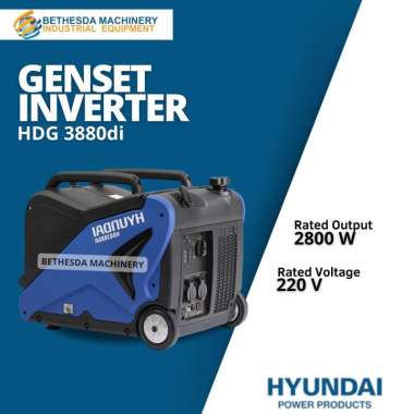 Genset Portable Inverter HYUNDAI 2800 Watt Silent 1 Phase 2.8 kw Type HDG 3880di