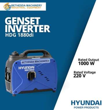 Genset Inverter 1000 Watt 220 Volt 1 Kw Gasoline Engine HYUNDAI Digital Inverter HDG 1880 di