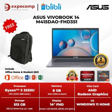 ASUS VIVOBOOK M415DAO-FHD351 GREY AMD R3-3250