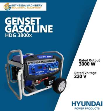 Genset HYUNDAI 2700 Watt Portable Engine Gasoline Type HDG3800X
