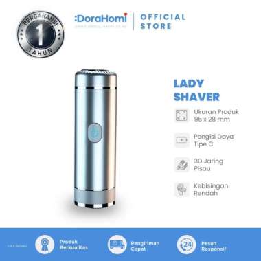 Dorahomi Pencukur Bulu Kemaluan Ketiak Lady Shaver Bulu Kaki Wanita Silver