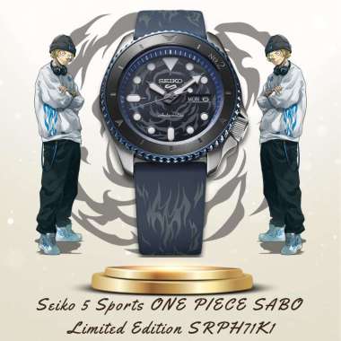 Seiko 5 Sports ONE PIECE SABO Limited Edition SRPH71K Jam Tangan Pria Original
