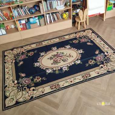 [CAS01] Karpet Ambal Anti Slip Bunga Cantik Non Bulu Besar Free Tas Carpet Decor Pengajian Termurah 