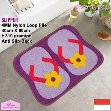 Tren-D-rugs Keset kaki karakter sendal alas lantai pintu depan kamar tidur anti slip 40 x 60 cm - NM