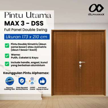 ALPHAMAX Max 3-DSS Pintu Rumah Pintu Depan Pintu Utama Pintu Kamar Pintu Aluminium Full Panel Double