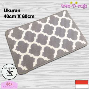 Tren-D-rugs - Keset Kaki alas pintu depan dapur kamar tidur geometris anti slip 40 cm x 60 cm - NMs
