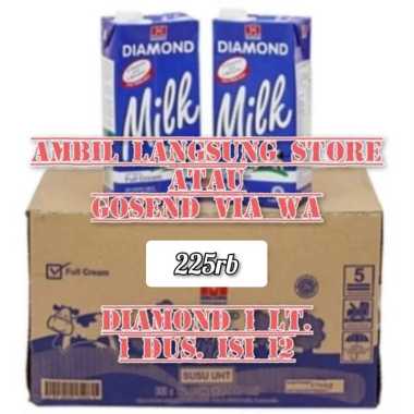 Susu Diamond UHT Milk Full Cream 1liter 1 dus 1x12pcs Susu full cream