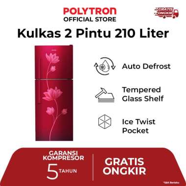 POLYTRON Kulkas 2 Pintu Metallic 210 liter PRB 219R
