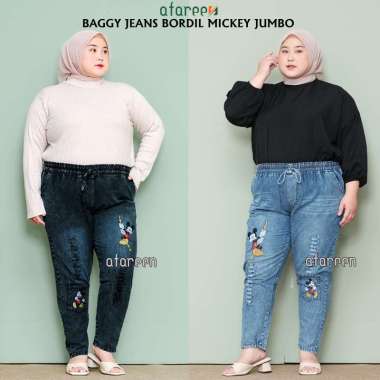 AFAREEN - Kulot Jeans Bordir / Baggy Jeans Wanita / Celana Jeans Haigh waist / Kulot Jeans Boyfriend