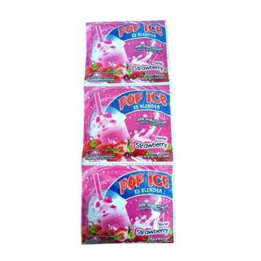Renceng - Pop Ice Es Blender Bubuk Minuman Boba Strawberry Stroberi