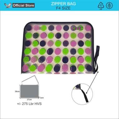TOMEX Zipper Bag Map Zipper Folio Map Plastik Resleting Motif Design of Life