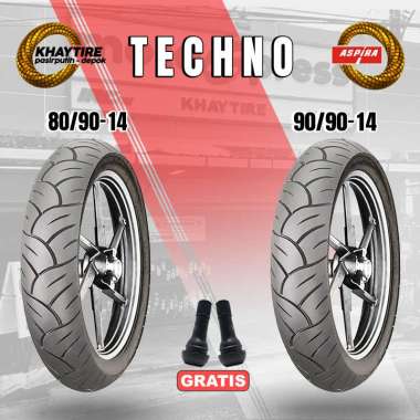 SEPASANG Ban Motor Matic // ASPIRA MAXIO TECHNO 80/90-14 dan 90/90-14 Tubeless