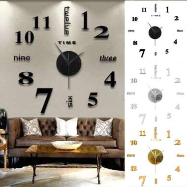 Jam Dinding Besar Tempel Unik Jam Dinding Aesthetic Ukuran Diameter 80-130 cm 3263