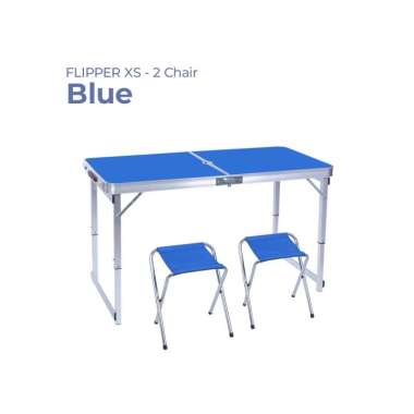 Goto Flipper Table Meja Makan Lipat Set Koper Camping Outdoor Portable XS 2C BLUE