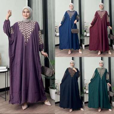 AFAREEN - GAMIS KAFTAN JUMBO WANITA DASTER KAFTAN HITAM