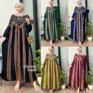 Afareen - Kaftan Muslimah / Baju Panjang Wanita Jumbo / Kaftan Rayon ARMY