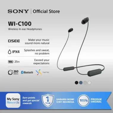 Sony WI-C100 Wireless In-Ear Headphones With Built-in Microphone - View #11