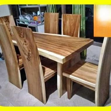 Kursi makan blok Kayu trembesi solid