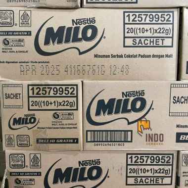 Milo Dus ( 10+1 x 22g ) 20 Renceng / Milo Sachet / Susu Milo / Nestle Milo