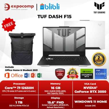 ASUS GAMING TUF DASH F15 FX517ZC-I735B8W-O WHITE CORE i7-12650
