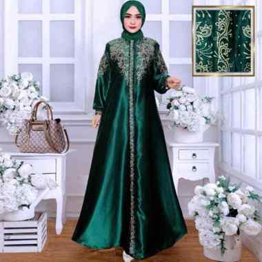 KRS2 model gamis terbaru 2023 simple elegan kombinasi polos bordir ijobotol