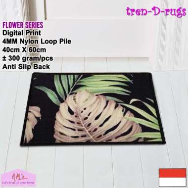 Tren-D-rugs Keset kaki digital print alas pintu depan dapur kamar mandi anti slip 40 x 60 cm - NMs P