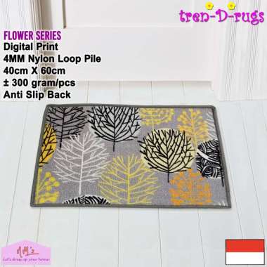 Tren-D-rugs Keset kaki digital print alas pintu depan dapur kamar mandi anti slip 40 x 60 cm - NMs C