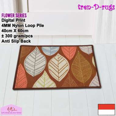 Tren-D-rugs Keset kaki digital print alas pintu depan dapur kamar mandi anti slip 40 x 60 cm - NMs L