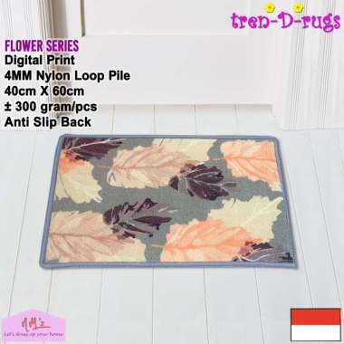 Tren-D-rugs Keset kaki digital print alas pintu depan dapur kamar mandi anti slip 40 x 60 cm - NMs H