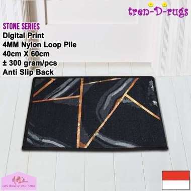 Tren-D-rugs Keset kaki digital print alas pintu depan dapur kamar mandi anti slip 40 x 60 cm - NMs T