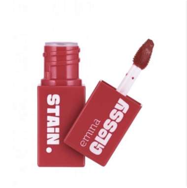 Emina Glossy Stain 3 g - Melty Gel Lip Tint Glossy Finish, Tahan Lama dan Melembabkan 05 Spring Dazz