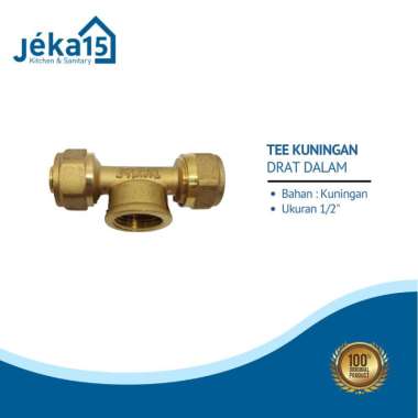 Tee Kuningan Drat Dalam//Tee 1/2 inch// Tee Fitting Pipa Air Panas