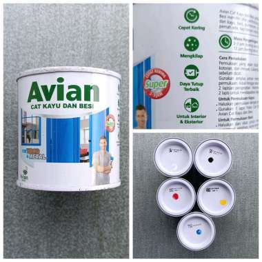Cat Minyak Besi Kayu Avian 200 Ml Kaleng Kecil Sedang Hitam