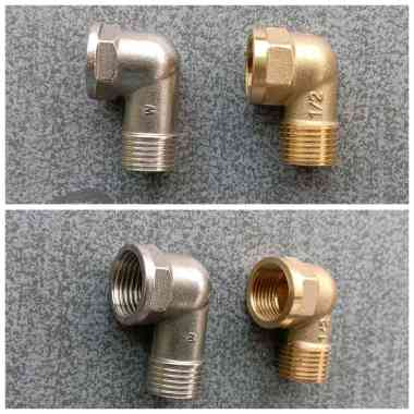 Sambungan Knee Keni Elbow Drat Dalam 1/2" Inch Drat Luar 1/2" Inch Stainless