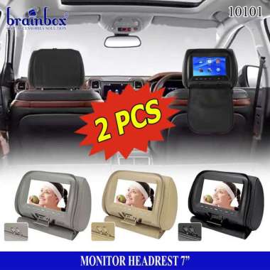 Headrest Monitor 7 Inch USB MP5 Player TV Sandaran Kepala Mobil Abu