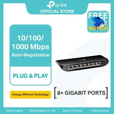 TP-LINK Gigabit TL-SG1008D 8-Port Gigabit Desktop Switch [Original] BLACK