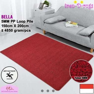 Tren-D-rugs Karpet Polos Lantai Ruang Tamu Ruang Tidur Permadani Bulu Minimalis Anti slip 150 cm x 2