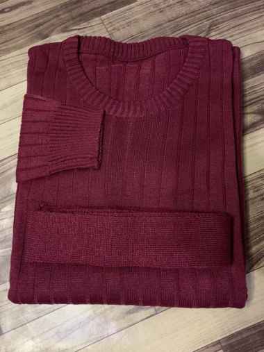 AZELA BASIC DRESS / FREE BELT / DRESS RAJUT WANITA / LONG DRESS RAJUT MAROON