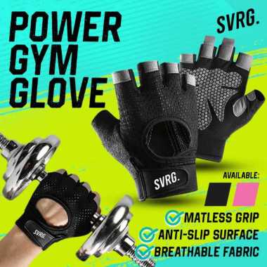 SVRG Power Gym Gloves - Sarung Tangan Anti Slip - Gym & Fitness XL Pink