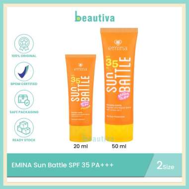 Emina Sun Battle Bright Glow SPF 35 PA+++ Sunscreen 50ml